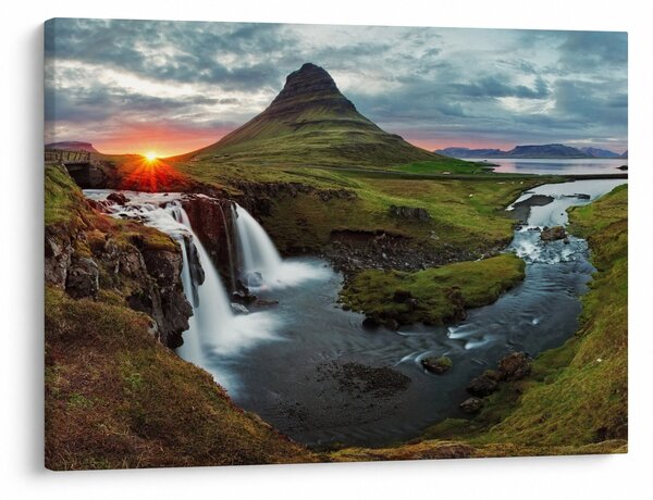 Obraz - Kirkjufell pri západe slnka (70x50 cm)
