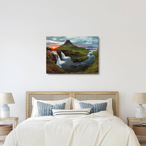 Obraz - Kirkjufell pri západe slnka (70x50 cm)