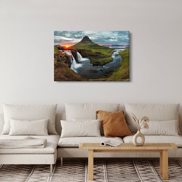 Obraz - Kirkjufell pri západe slnka (90x60 cm)