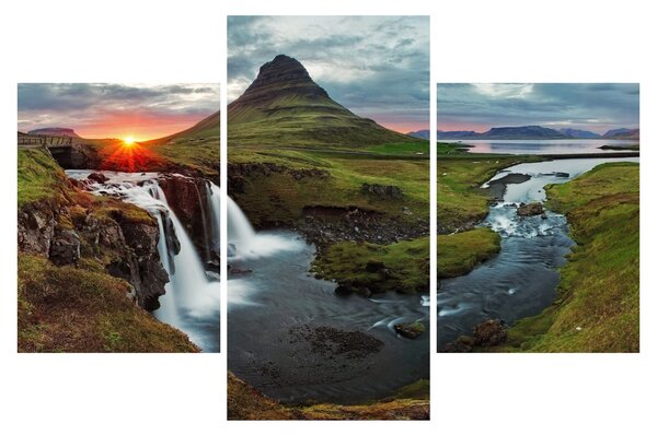 Obraz - Kirkjufell pri západe slnka (90x60 cm)