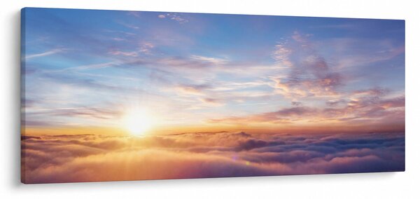Obraz - Západ slnka nad mrakmi (120x50 cm)