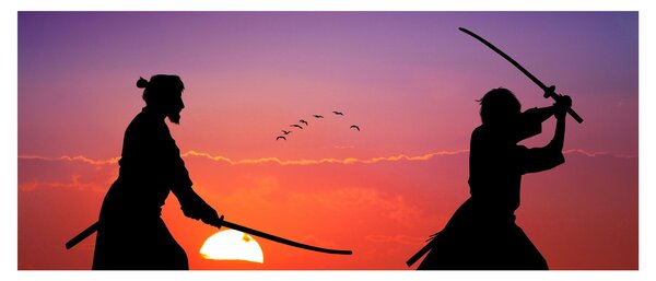 Obraz - Samuraji (120x50 cm)