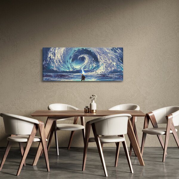 Obraz - Ilustrácia chlapca s kopijou (120x50 cm)