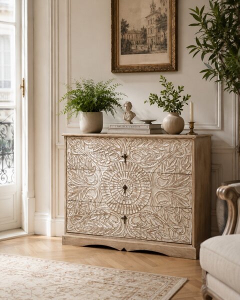 Komoda Sita 90x90x45 indický masív mango