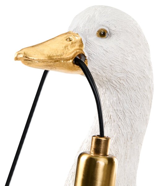 Stolná lampa biela umelá živica zvierací motív nočná lampa v tvare kačky moderný glamour štýl obývacia izba spálňa