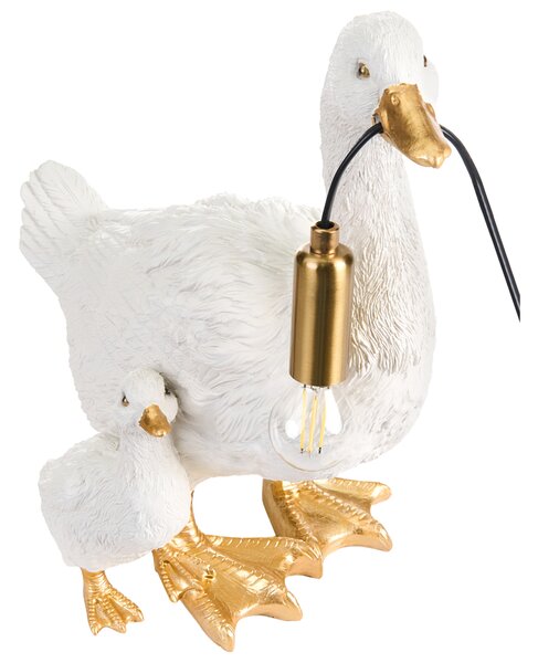 Stolná lampa biela umelá živica zvierací motív nočná lampa v tvare kačky moderný glamour štýl obývacia izba spálňa