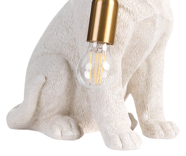 Stolná lampa biela umelá živica zvierací motív nočná lampa na čítanie v tvare šteniatka labradora obývacia izba spálňa glamour štýl