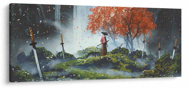 Obraz - Ilustrácie záhrady mečov (120x50 cm)