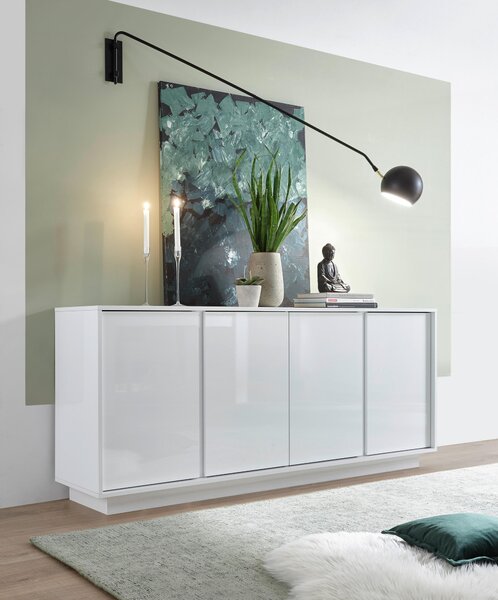 ŠIROKÁ KOMODA, biela s vysokým leskom, 180/79/43 cm MID.YOU - Komody, Online Only