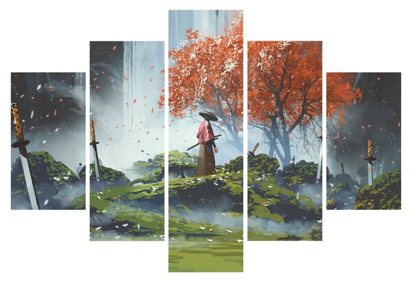 Obraz - Ilustrácie záhrady mečov (150x105 cm)