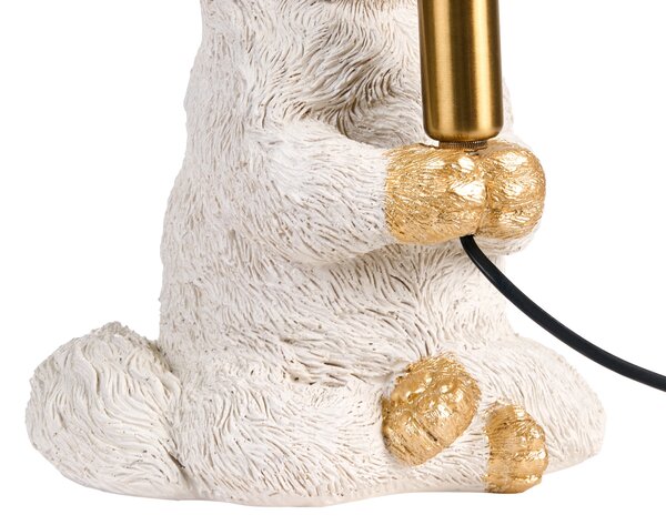 Stolná lampa biela umelá živica zvierací motív nočná lampa na čítanie v tvare mačky obývacia izba spálňa glamour štýl
