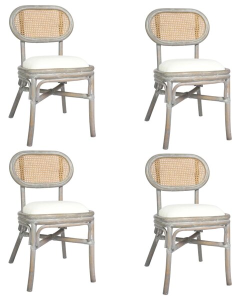Jedálenské stoličky 4 ks sivé ľan