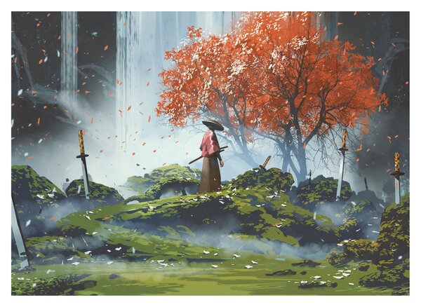 Obraz - Ilustrácie záhrady mečov (70x50 cm)