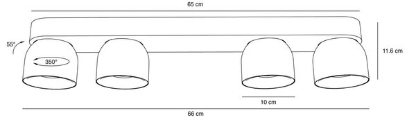 Nordlux Downlight Pitcher, biela/strieborná, 4-pl., kov, GU10, Biela / opálová, Obývacia izba / jedáleň, kov, Moderný