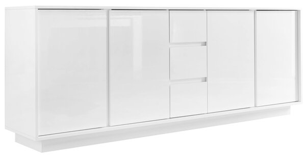 ŠIROKÁ KOMODA, biela s vysokým leskom, 210/79/43 cm MID.YOU - Komody, Online Only