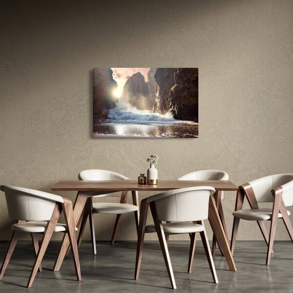 Obraz - Skaly a vlny oceánu (90x60 cm)