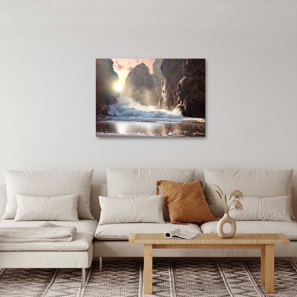 Obraz - Skaly a vlny oceánu (70x50 cm)