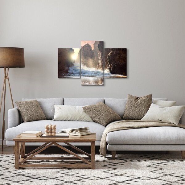 Obraz - Skaly a vlny oceánu (90x60 cm)