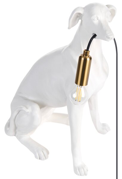 Stolná lampa biela umelá živica zvierací motív nočná lampa na čítanie v tvare chrta obývacia izba spálňa glamour štýl