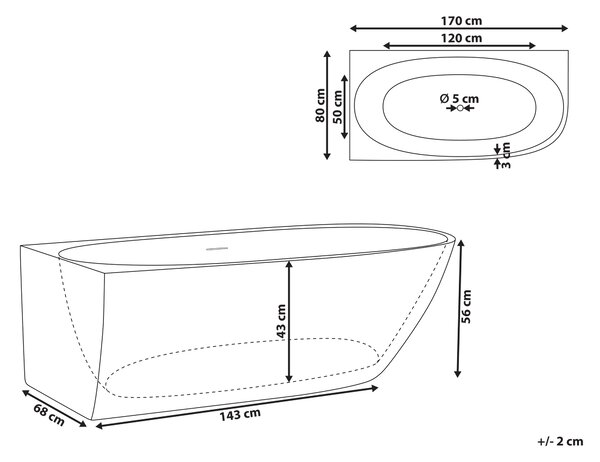 Pravá rohová vaňa lesklá biela akrylová 170 x 80 cm klasická povrchová úprava moderný štýl kúpeľňa