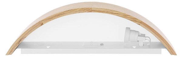 TEMAR LIGHTING Nástenné svetlo Cleo D1DR410, dubové drevo, dĺžka 41 cm, E27, Svetlé drevo, Obývacia izba / jedáleň, Drevo, Moderný, Nástenné svietidlo
