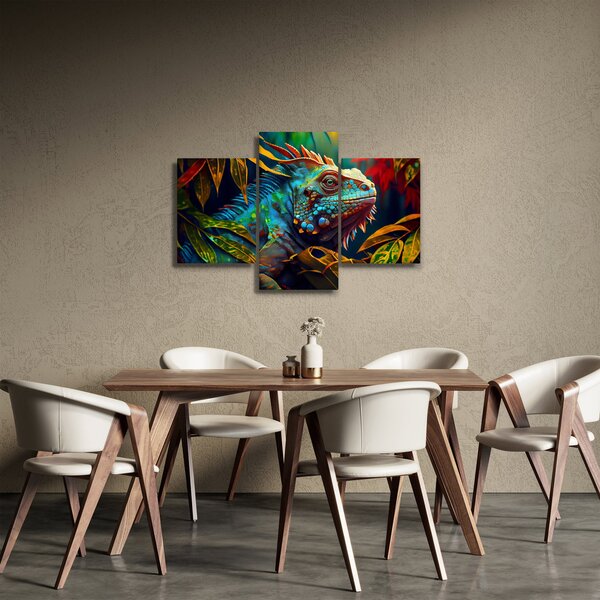 Obraz - Farebný leguán (90x60 cm)