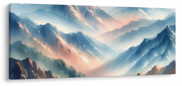 Obraz - Akvarelové hory (120x50 cm)
