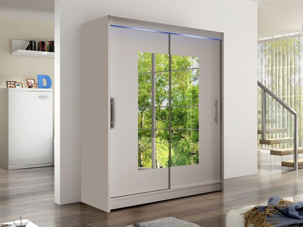 Mirjan24 Šatníková skriňa s posuvnými dverami Presto III, Farby: trufel, Osvetlenie: osvetlenie LED RGB - farebné 5902928552379