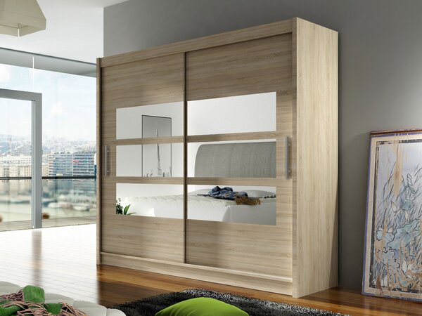 Mirjan24 Skriňa London III 180, Farby: čierna, Osvetlenie: bez osvetlenia 5902928050615
