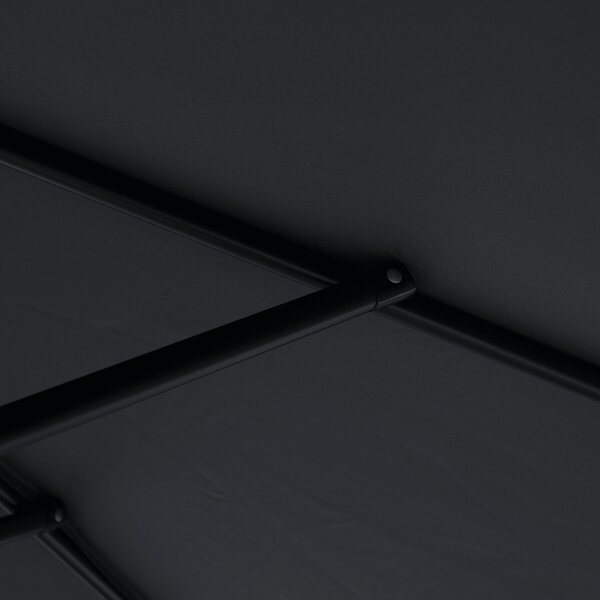 KONDELA Dvojitý záhradný slnečník, sivá, MIRON