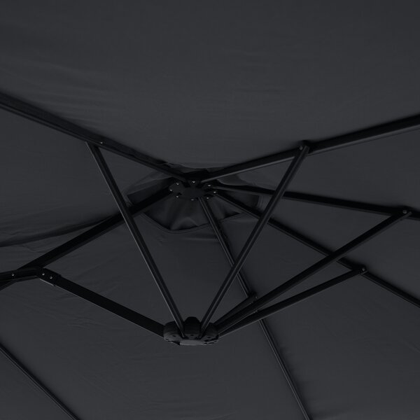 KONDELA Dvojitý záhradný slnečník, sivá, MIRON