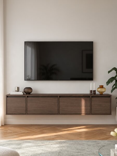 Závesná RTV skrinka so štyrmi dverami Zolia 180 cm - elegantný orech