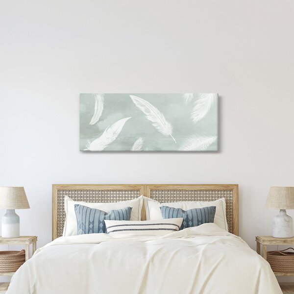 Obraz - Biele pierka (120x50 cm)