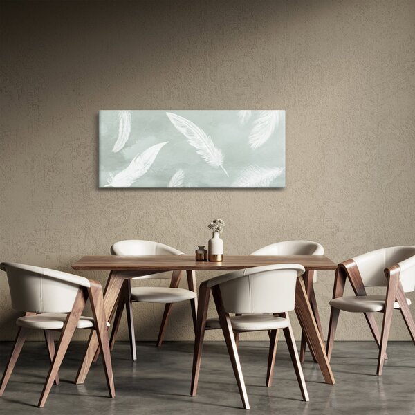 Obraz - Biele pierka (120x50 cm)
