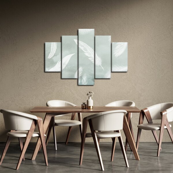 Obraz - Biele pierka (150x105 cm)