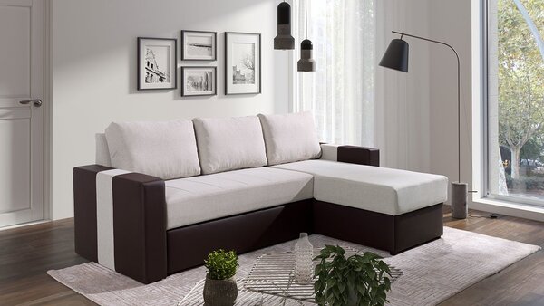 Mirjan24 Rohová sedacia súprava Nado, Dostupné poťahy: Ekokoža Soft 011 (čierna) + Aura 15, Strana: pravá 5902928266436