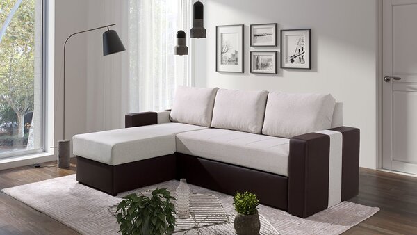Mirjan24 Rohová sedacia súprava Nado, Dostupné poťahy: Ekokoža Soft 011 (čierna) + Aura 15, Strana: pravá 5902928266436