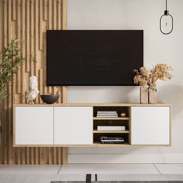 TV STOLÍK ALWIN DUB ARTISAN BIELY 156 cm