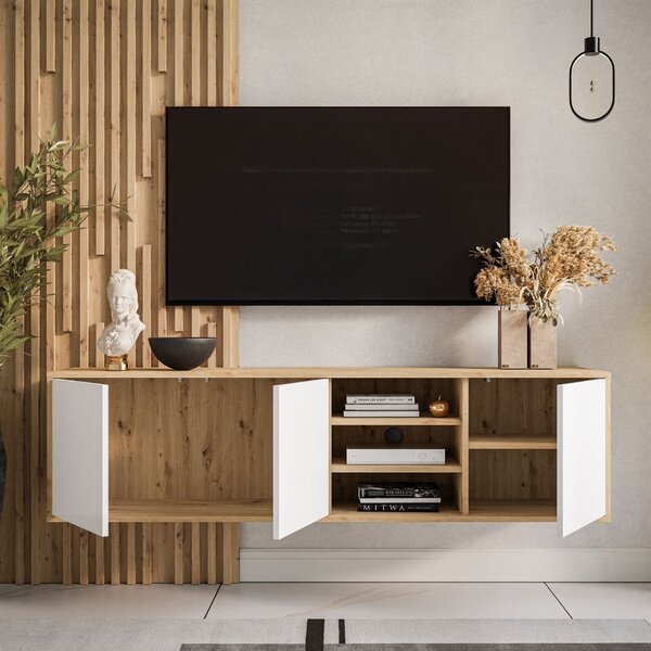 TV STOLÍK ALWIN DUB ARTISAN BIELY 156 cm