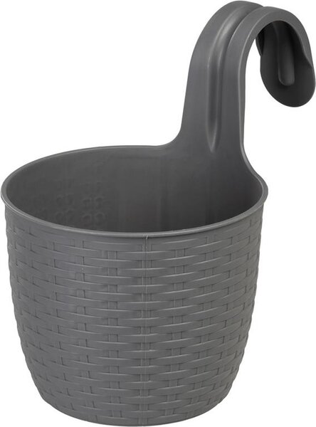 Závesný kvetináč Strend pro, PP, 26x18x24,5 cm, farba sivá