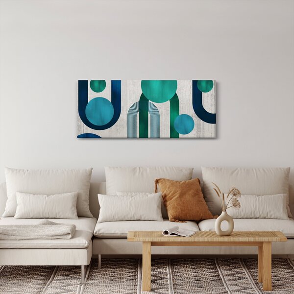 Obraz - Čiary a kruhové tvary (120x50 cm)