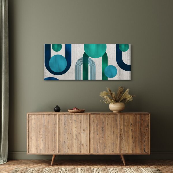 Obraz - Čiary a kruhové tvary (120x50 cm)