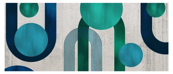 Obraz - Čiary a kruhové tvary (120x50 cm)