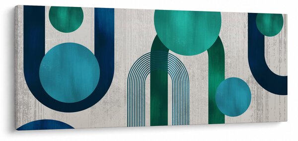 Obraz - Čiary a kruhové tvary (120x50 cm)