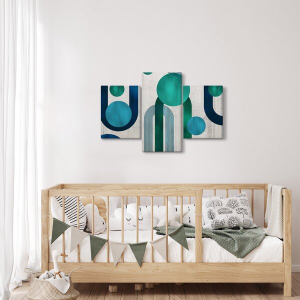Obraz - Čiary a kruhové tvary (90x60 cm)