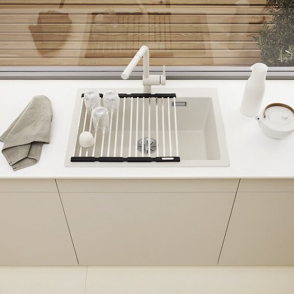 Blanco Pleon 8, silgranitový drez 700x510x220 mm, 1-komorový, jemná biela, BLA-527140