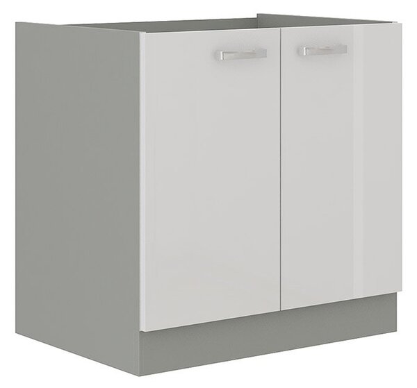 Mirjan24 Skrinka pod drez Multiline 80 ZL 2F BB, Farby: šedý / biely lesk, Drez: nie 5902928216677