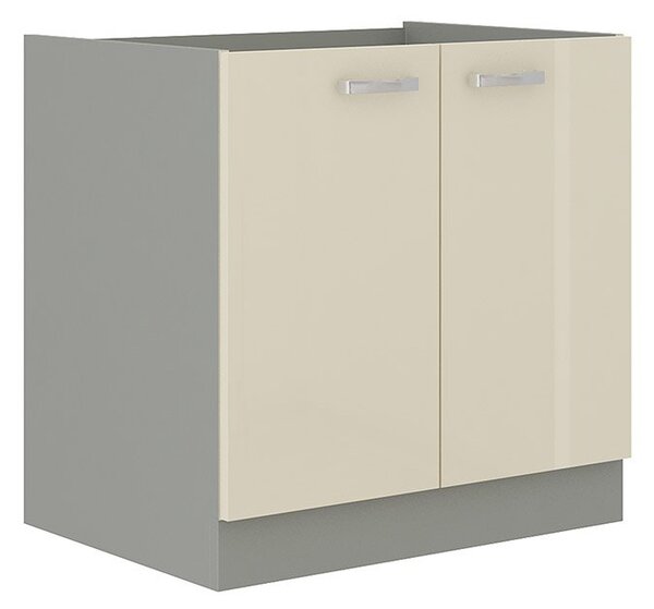 Mirjan24 Skrinka pod drez Multiline 80 ZL 2F BB, Farby: šedý / biely lesk, Drez: nie 5902928216677