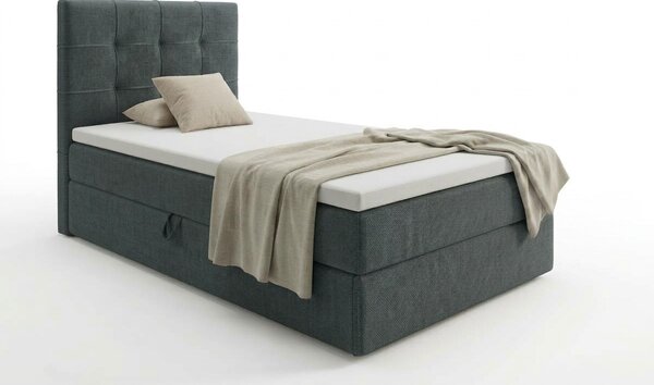 Čalúnená posteľ boxspring DIRELIS VIBE 90x200 cm tmavosivá Matrac: Matrac Bonell pružinový