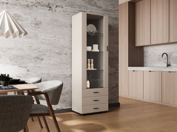 Mirjan24 Vitrína Boho B1, Osvetlenie: bez osvetlenia, Farby: biela / biely lesk 5902928098471